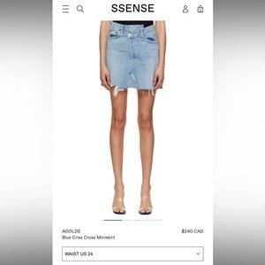 SOLD AGOLDE Blue Criss Cross Miniskirt